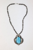 Native American Silver & Turquoise Necklace