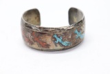 Native American Silver & Turquoise Cuff