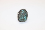 Excellent Silver & Turquoise Large Ring