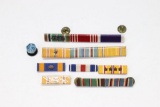 Lot of WWII US Medal Ribbons and Rosette