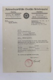 1936 Nazi Party Letter to NSBO Official