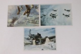 (3) WWII Luftwaffe Plane Color Postcards