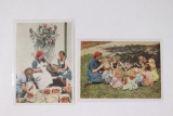 (2) Nazi RAD Woman Color Postcards.