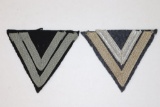 (2) WWII Nazi Rank Patches