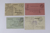 (4) WWI German Army Feldpost PC/Letters
