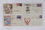 (4) WWII U.S Patriotic Postal Covers