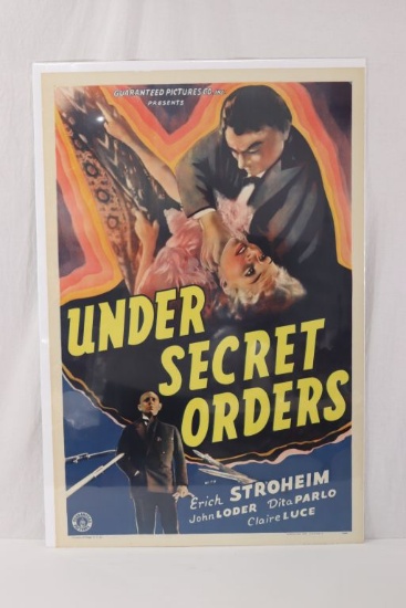 1937 "Under Secret Orders" Movie Poster