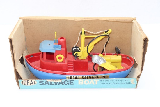 1950's Ideal Toys Salvage Boat w/Diver in original box
