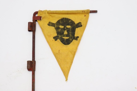 WWII German Mine Field Flag on Metal Stake