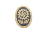 WWII Nazi DAF Hat Badge