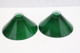 Antique Green Cased Glass Lamp Shades