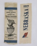 Civil War Reunion Ribbons: 1883 Davenport IA, etc