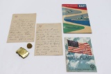 Military Collectibles Lot - WWI letter, 1950's booklets