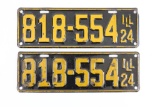 1924 Illinois License Plate Set