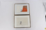 (2) Vintage Ant Character Cartoon Cels