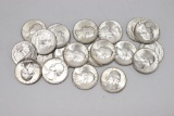Washington 1964 Silver Quarters $5 Face