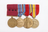 WWII USN Sailor's Named 4-Medal Bar