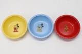 (3) Mickey Mouse/Donald Duck Bowls