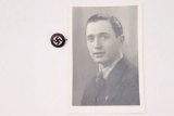 Nazi Party Pin and Party Member Photo