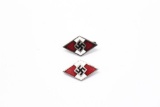 Nazi Hitler Youth Membership & Cap Pins