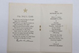 WWII U.S. Army KIA Gold Star Funeral Card