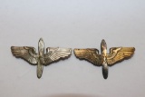 (2) WWII Sterling USAAC Sweetheart Pins