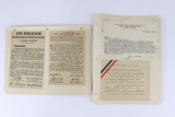 (3) WWII North Africa Propaganda Leaflets