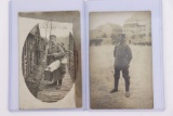 (2) WWI German Soldier RPPC Postcards