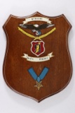 Vintage 9th Marines Wooden Plaque