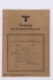 Nazi School Student Grade Book