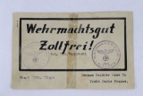 Nazi Army Wehrmacht Leave Pass