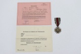 1935 Hindenburg Cross & Award Document