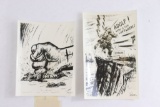 (2) WWII SHAEF Censored News Cartoons