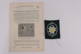 Orig. Nazi Alpine Troops Patch & Pamphlet