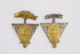(2) 1800's Knight of Pythias Lodge Medals