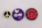 Lot (3) 1960's Peace/War Protest Pins