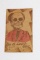 Antique Leather Postcard w/Human Skull