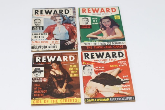 Lot of (4) 1950's Reward Crime Magazines