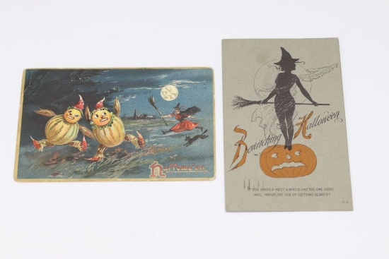 (2) Antique Halloween Postcards
