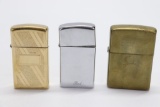 Lot (3) Antique Zippo Lighters