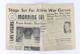 1951 Las Vegas Atomic Bomb Newspaper
