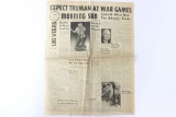 1951 Las Vegas Atomic Bomb Newspaper