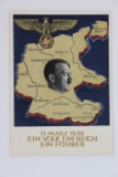 1938 Nazi Adolf Hitler Propaganda Postcard