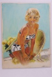 Amateur 1960's Painting of Doris Day