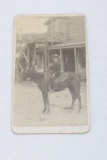 Antique CdV Photo Western Boy on Horse