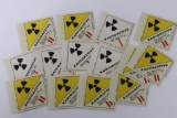 Group of (16) Radioactive Warning Labels