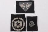 WWII Nazi German Bevo Patches Lot (3)