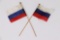 Pair of Mini WWI Russian National Flags