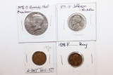 Misc. Collectible US Coins: Cents, Nickel, Half