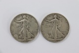 (2) 1946 Walking Liberty Half Dollars